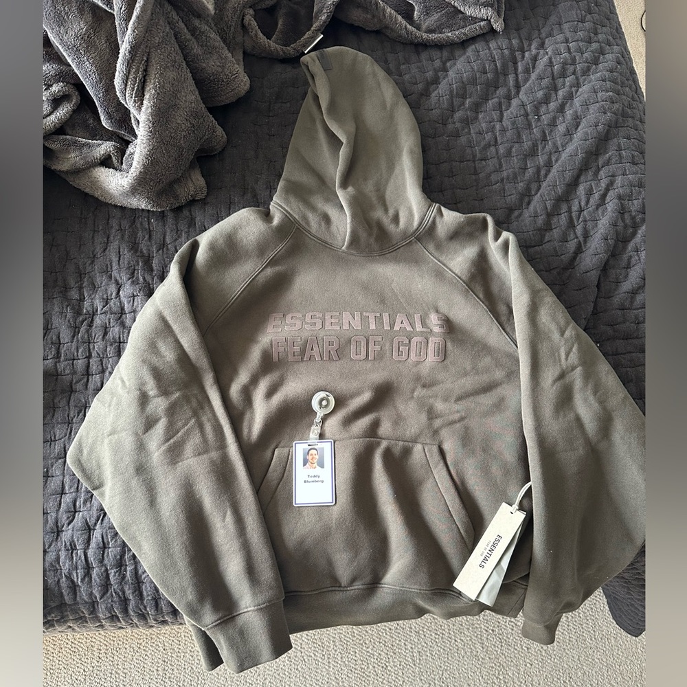 Fear of God Essentials Hoodie Off Black Size S